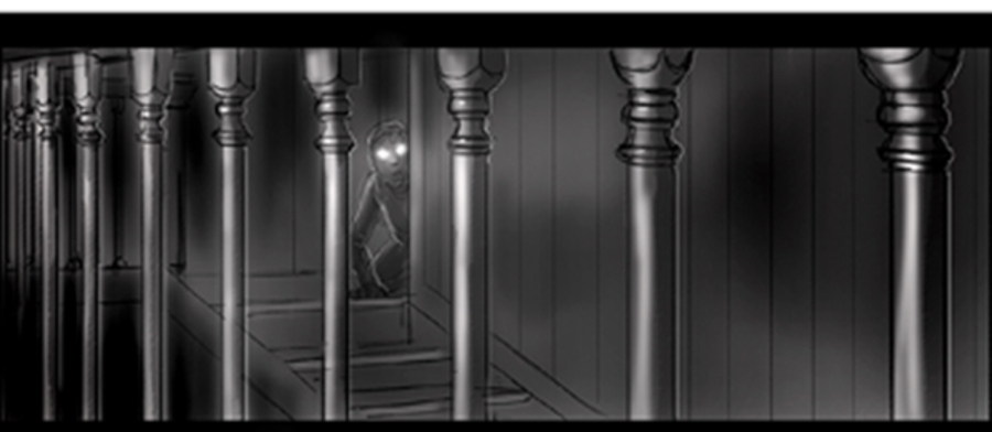 The Conjuring 2 storyboard by John Fox — the figure beyond the crib bars